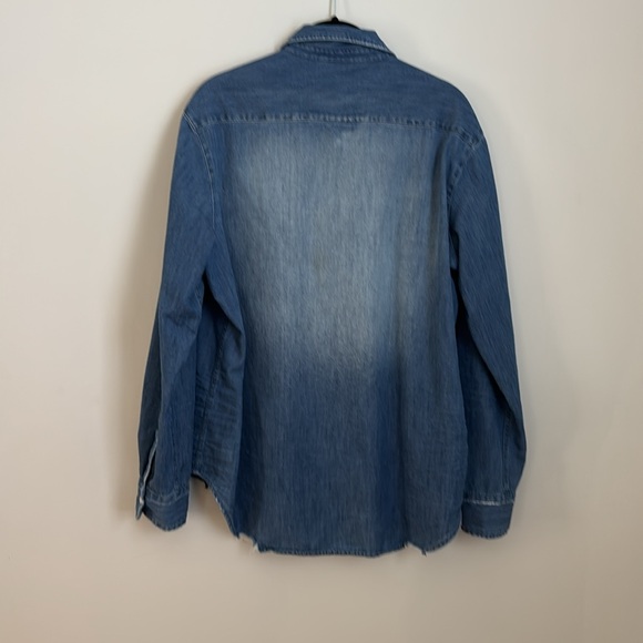 Frank and Eileen Distressed Famous Denim Button Down - Picture 9 of 9